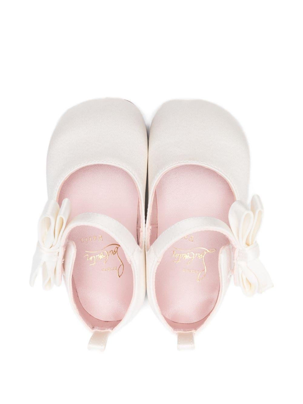 Ballerine per neonata Christian Louboutin Kids bianche con dettaglio fiocco - Rubino Kids