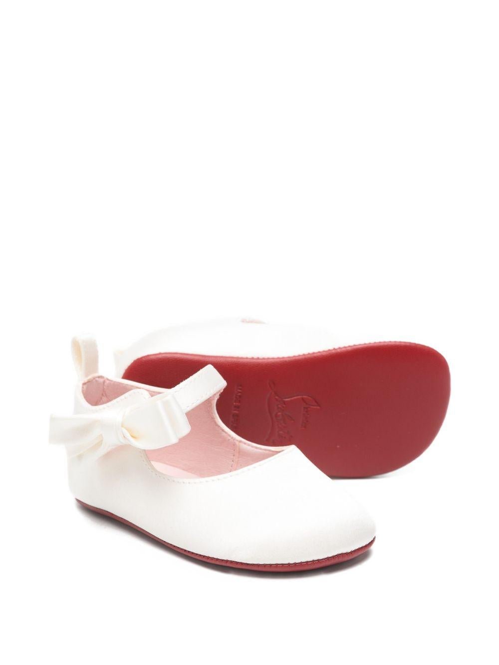 Ballerine per neonata Christian Louboutin Kids bianche con dettaglio fiocco - Rubino Kids