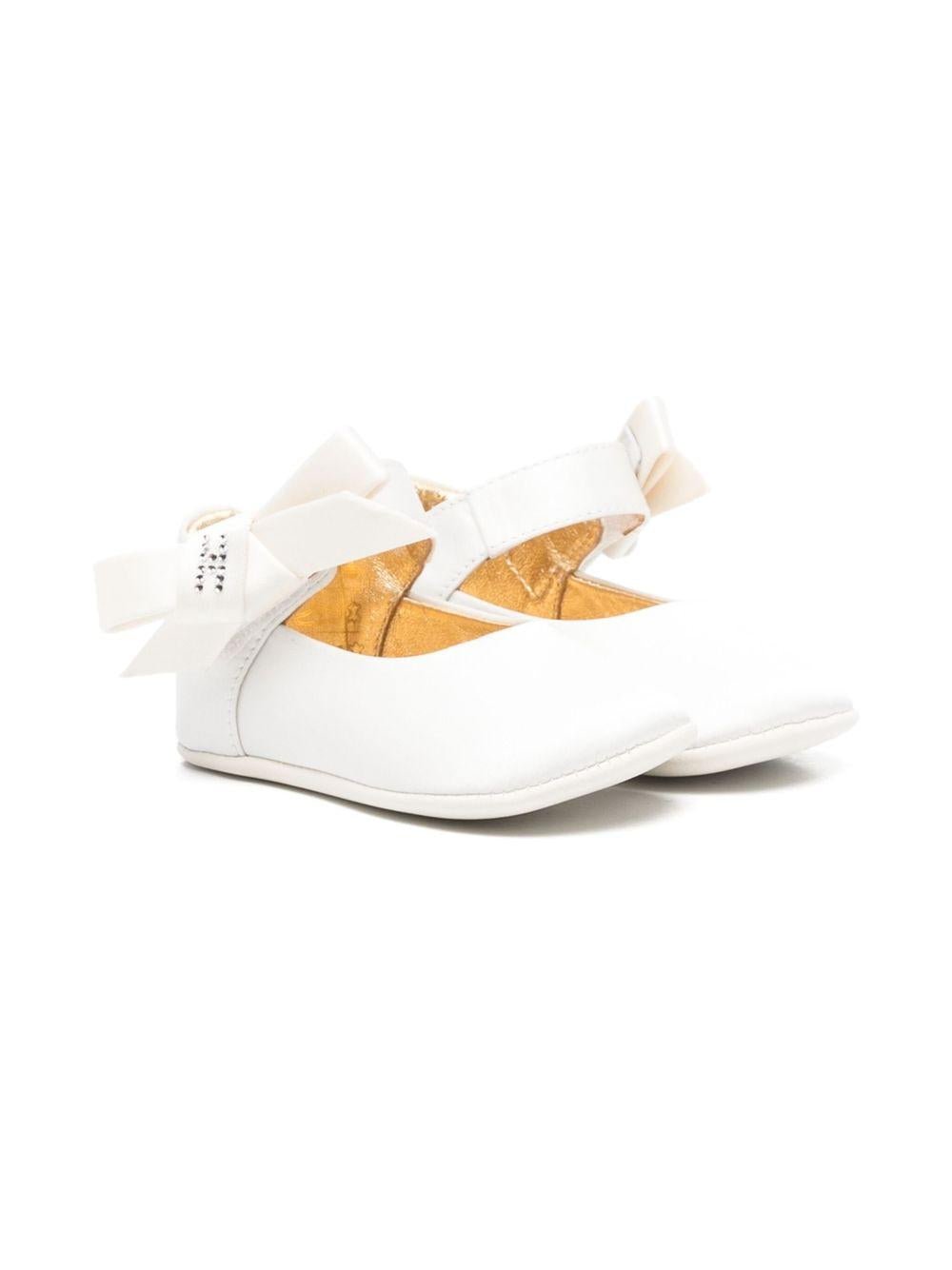 Ballerine per neonata Elisabetta Franchi La Mia Bambina bianco con fiocco - Rubino Kids