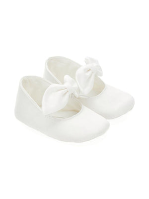 Ballerine per neonata Monnalisa bianco con fiocco