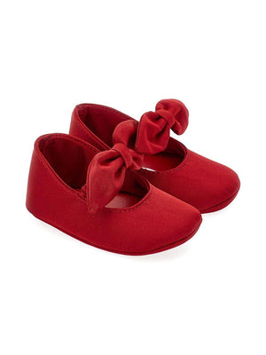 Ballerine per neonata Monnalisa rosso con fiocco