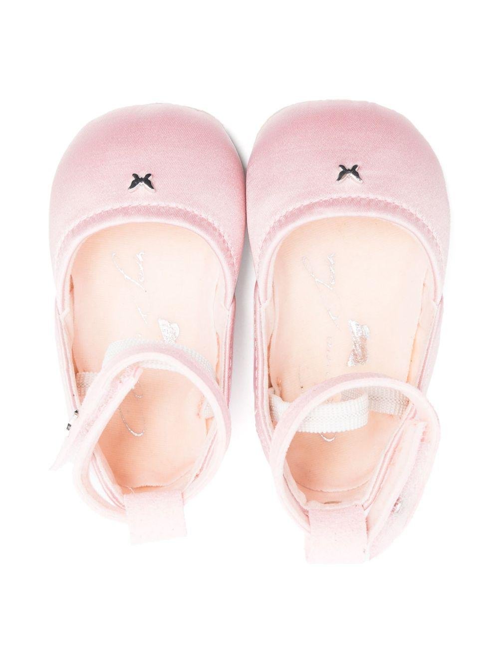 Ballerine primi passi per neonata Aruna Seth Margot rosa con chiusura a strappo alla caviglia - Rubino Kids
