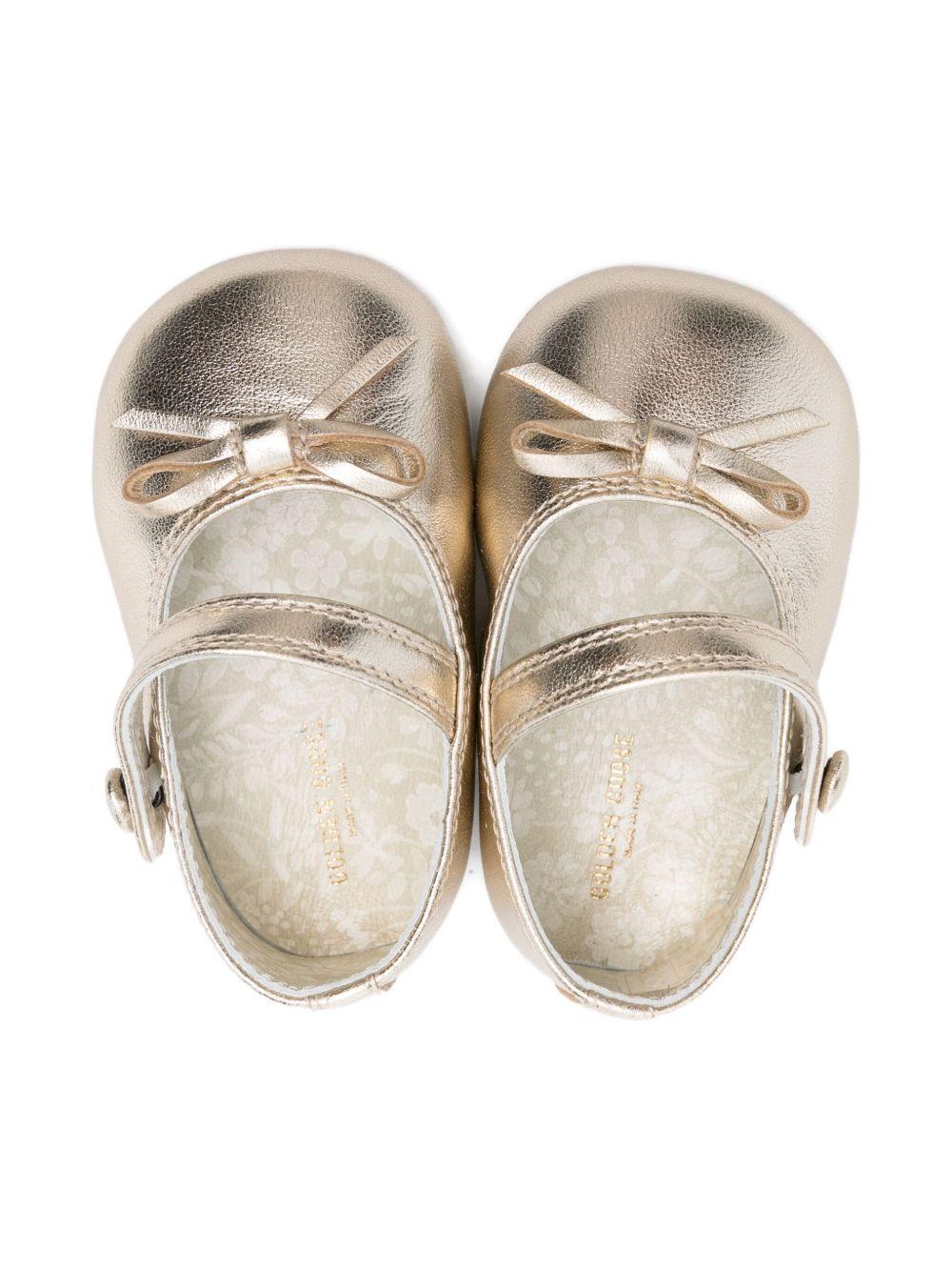 Ballerine Sofi per neonata Golden Goose Kids color oro con fiocco - Rubino Kids
