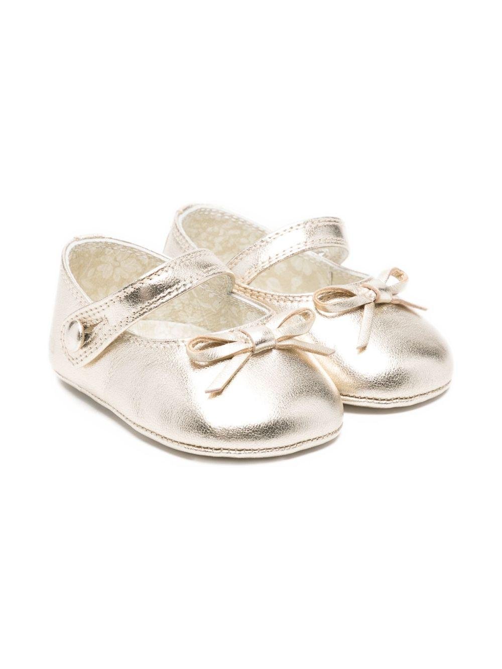 Ballerine Sofi per neonata Golden Goose Kids color oro con fiocco - Rubino Kids