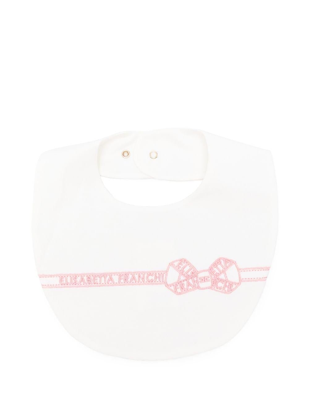Bavaglino per neonata Elisabetta Franchi La Mia Bambina bianco con fiocco - Rubino Kids
