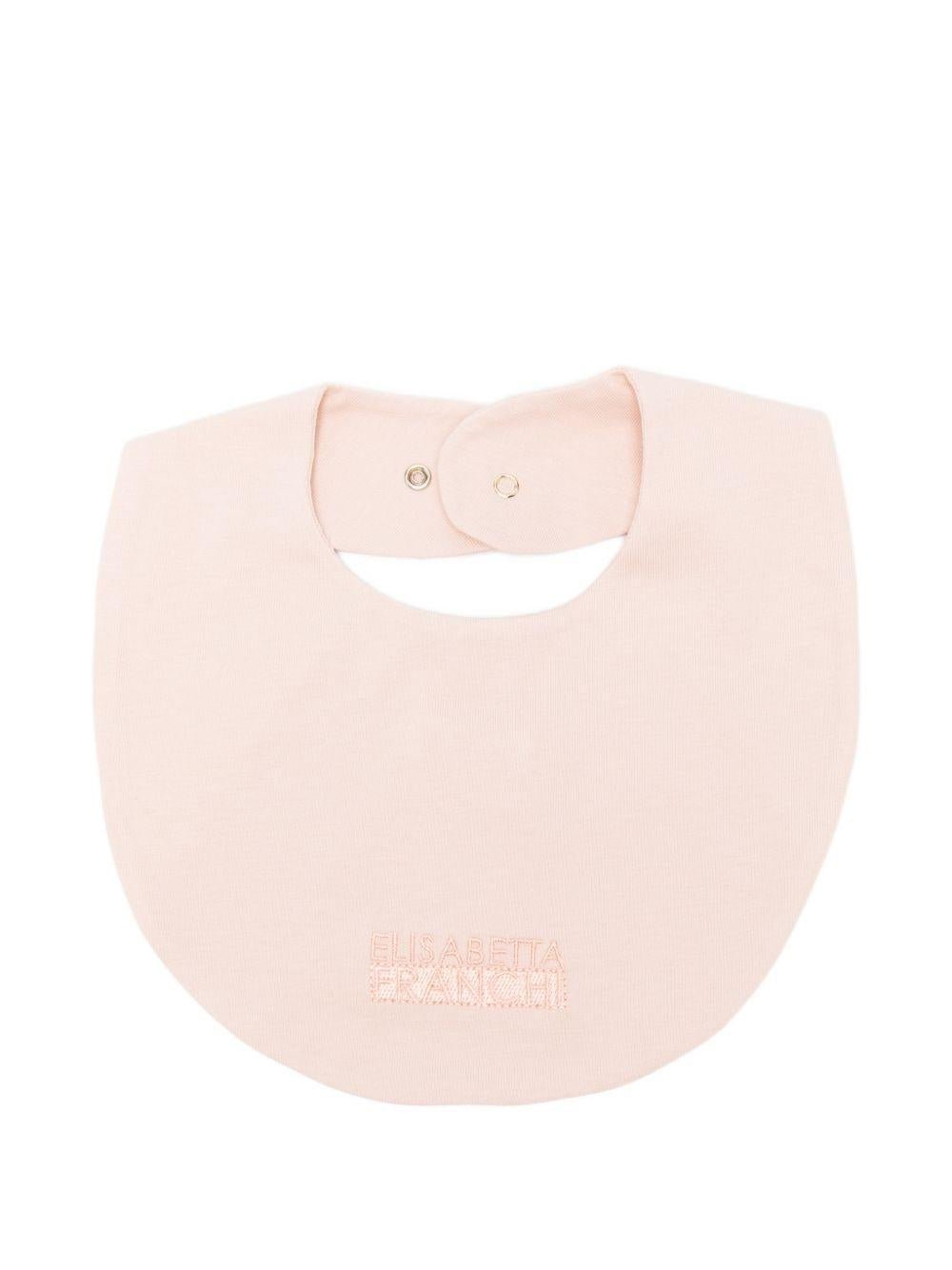 Bavaglino per neonata Elisabetta Franchi La Mia Bambina rosa con logo ricamato - Rubino Kids