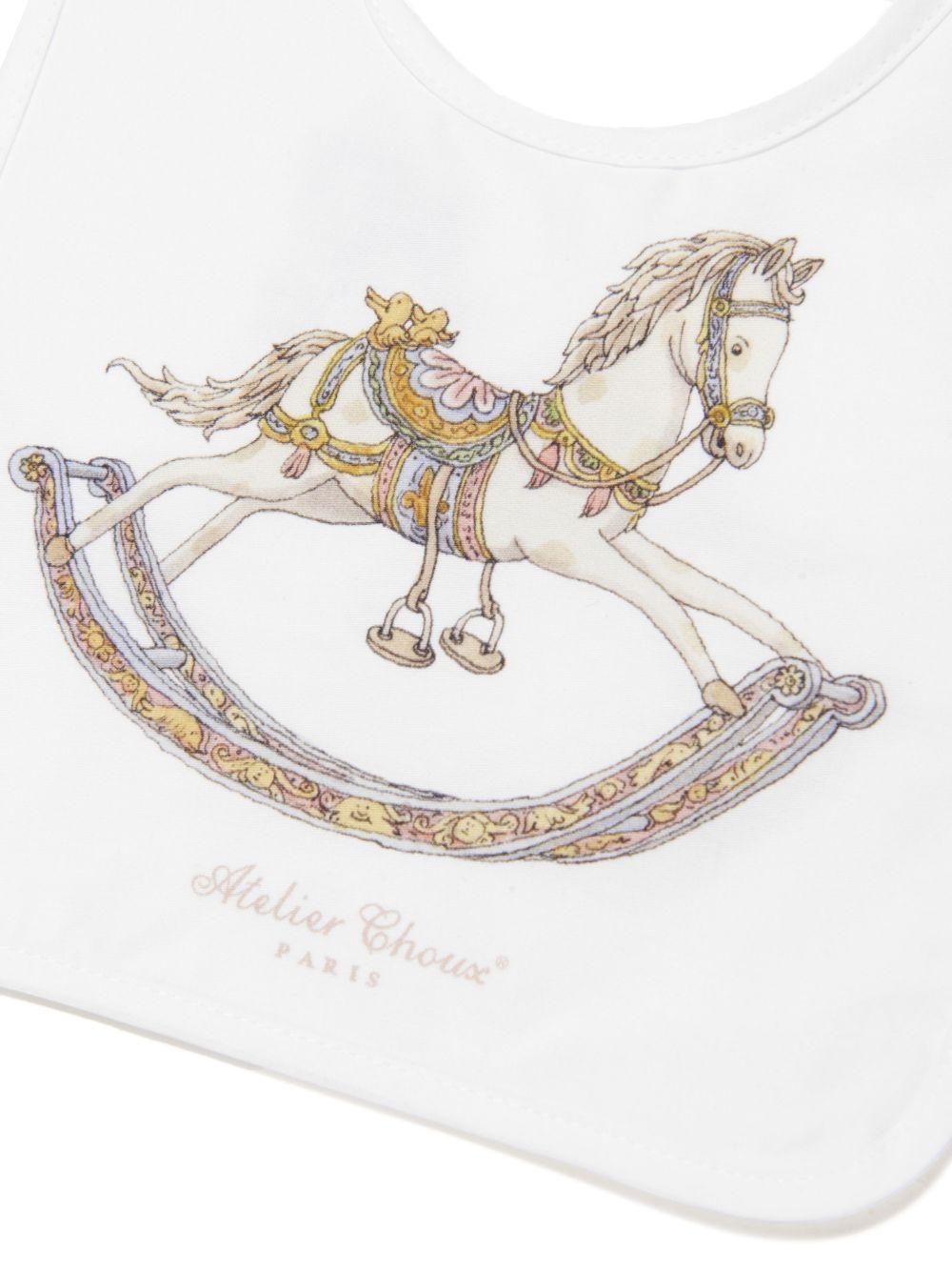 Bavaglino per neonati Atelier Choux bianco con stampa - Rubino Kids