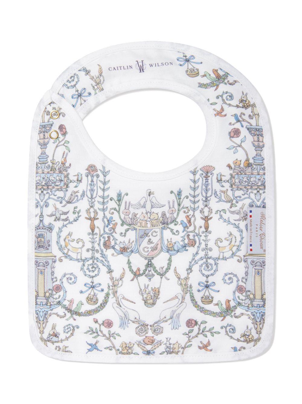 Bavaglino per neonati Atelier Choux bianco con stampa - Rubino Kids