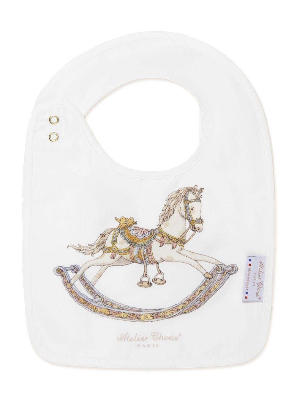 Bavaglino per neonati Atelier Choux bianco con stampa - Rubino Kids