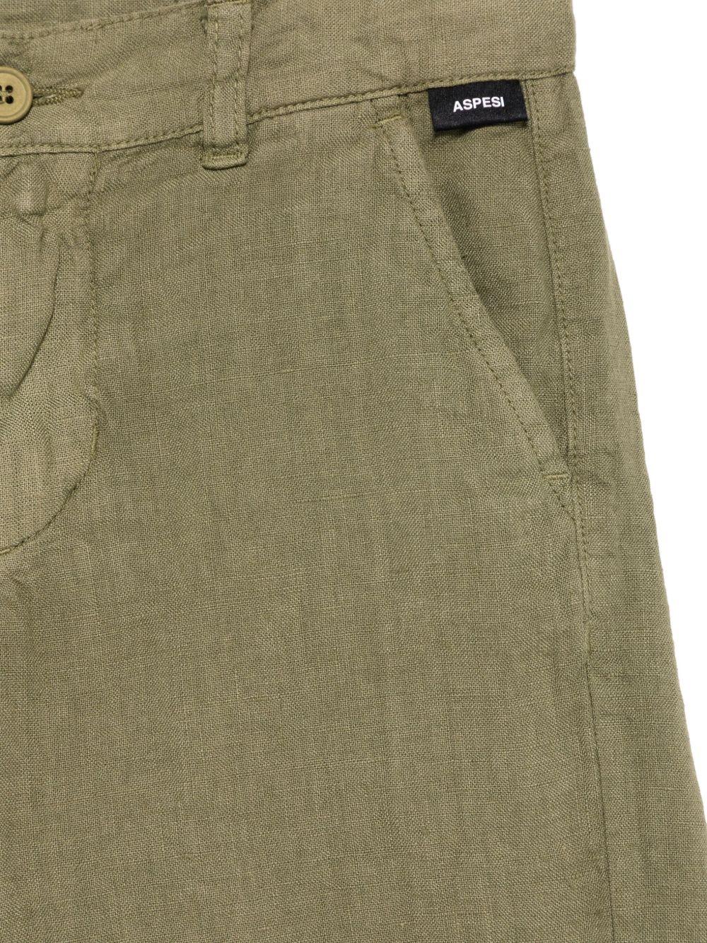 Bermuda in lino per bambino Aspesi Kids verde con passanti - Rubino Kids