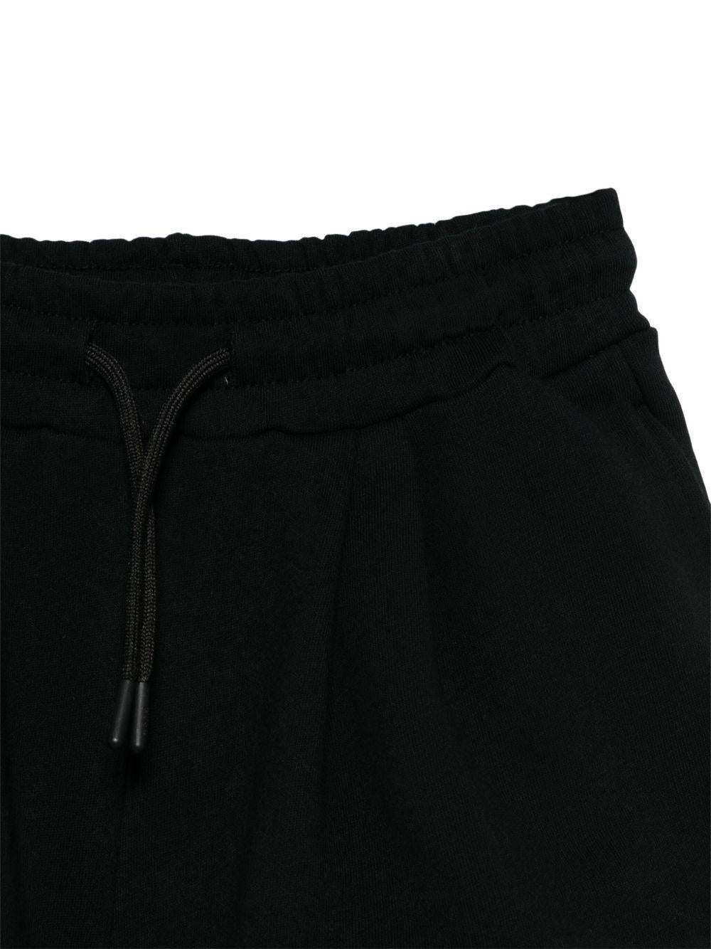 Bermuda per bambina MSGM Kids nero con applicazione posteriore con logo - Rubino Kids