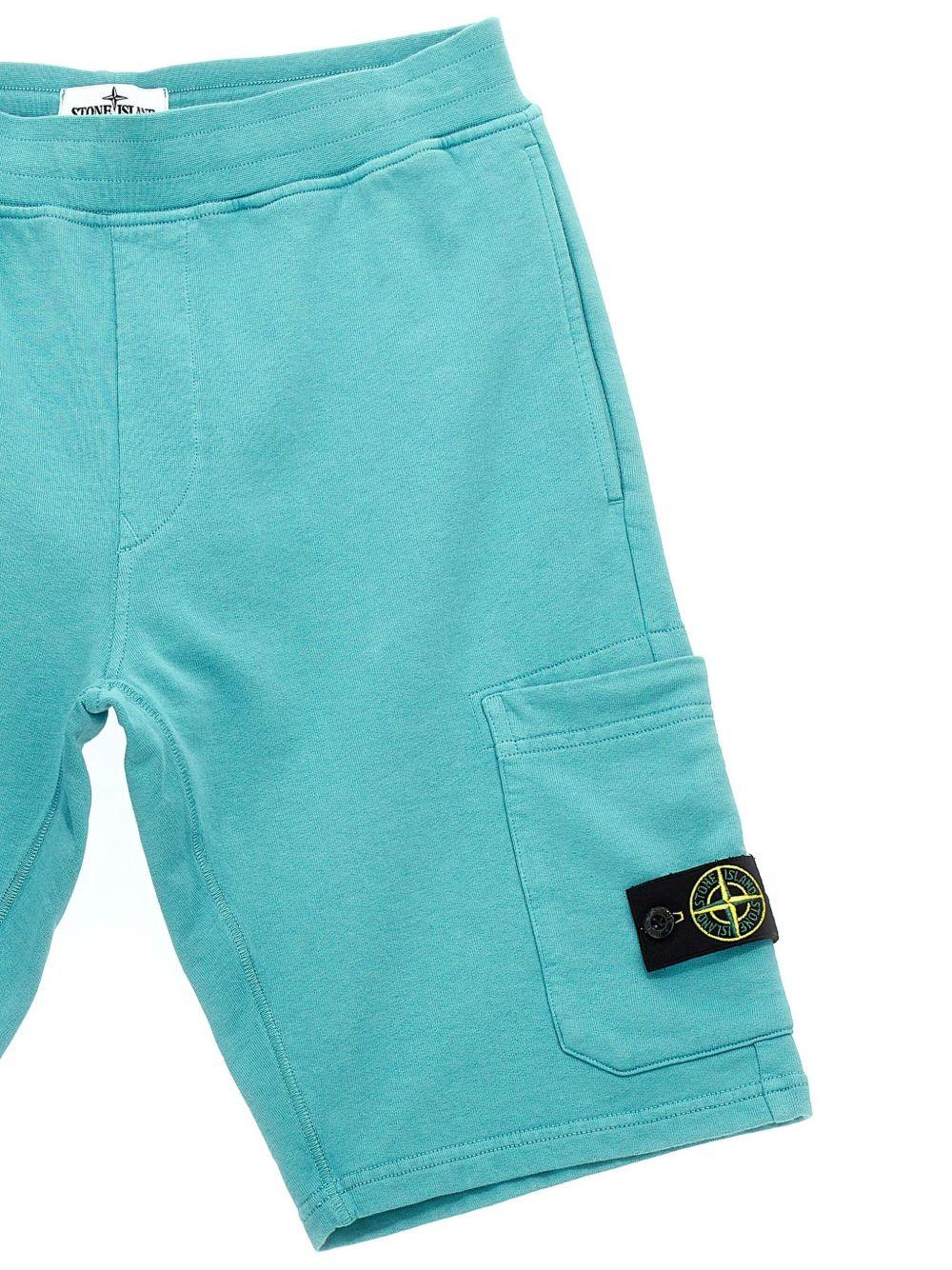 Bermuda per bambino Stone Island Junior azzurro con applicazione - Rubino Kids