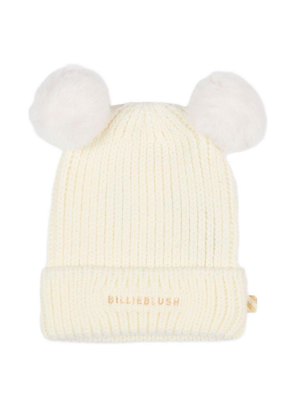 Berretto per bambina Billieblush bianco con pompon - Rubino Kids