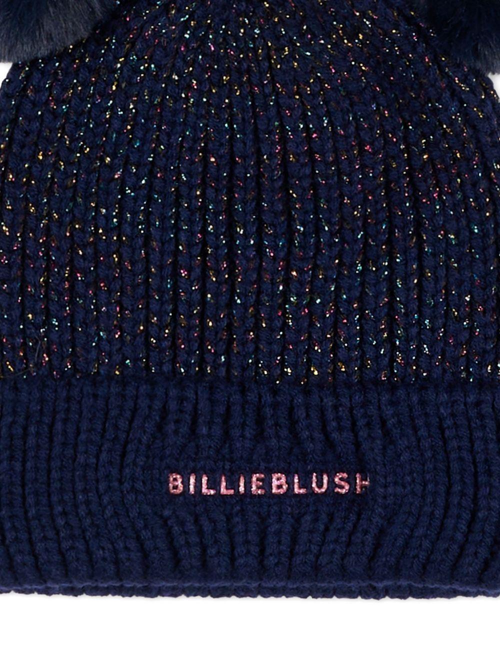 Berretto per bambina Billieblush blu con pompon - Rubino Kids