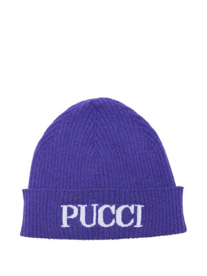Berretto per bambina Emilio Pucci Junior viola con logo