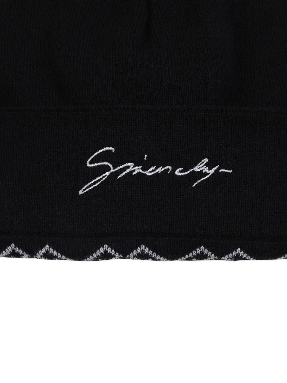 Berretto per bambini Givenchy Kids nero con logo ricamato - Rubino Kids