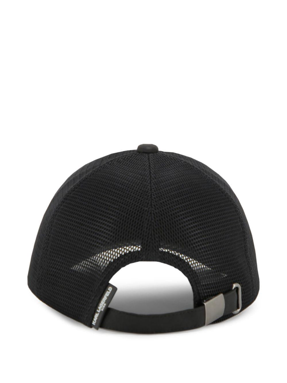 Berretto per bambini Karl Lagerfeld Kids nero con pannelli a rete - Rubino Kids