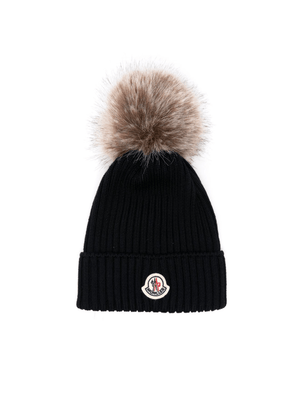 Berretto per bambini Moncler Enfant blu con applicazione