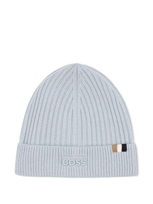 Berretto per bambino Boss Kids azzurro con dettaglio logo