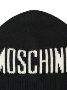 Berretto per bambino Moschino Kids nero con logo ricamato - Rubino Kids