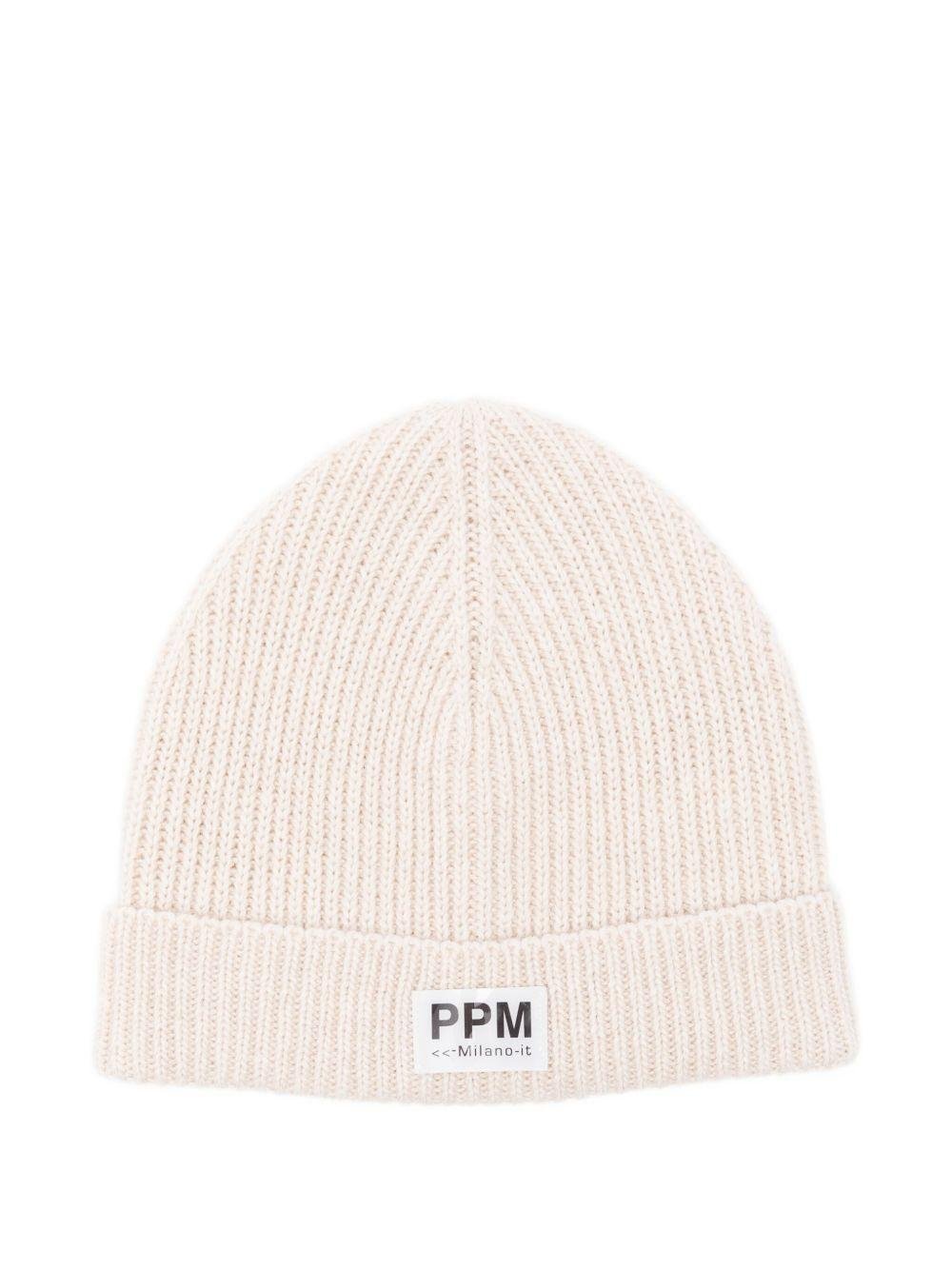 Berretto per bambino Paolo Pecora Kids beige con motivo a coste - Rubino Kids