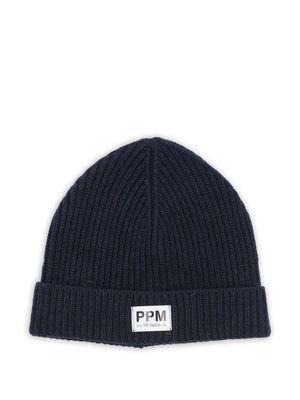 Berretto per bambino Paolo Pecora Kids blu con motivo a coste