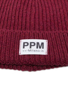 Berretto per bambino Paolo Pecora Kids bordeaux con motivo a coste - Rubino Kids