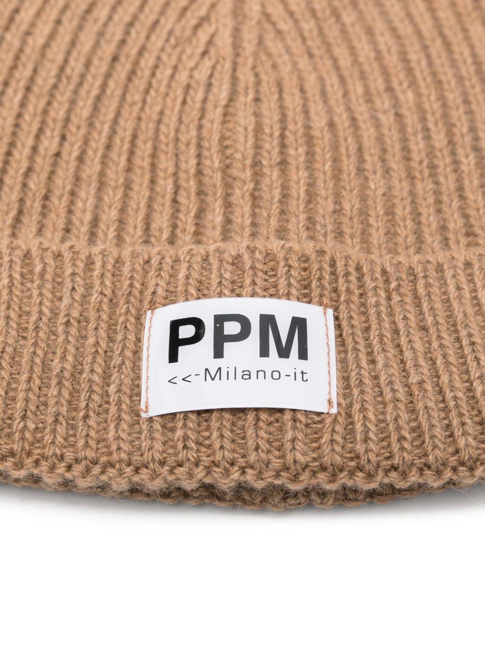 Berretto per bambino Paolo Pecora Kids cammello con motivo a coste - Rubino Kids