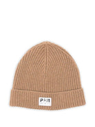 Berretto per bambino Paolo Pecora Kids cammello con motivo a coste - Rubino Kids