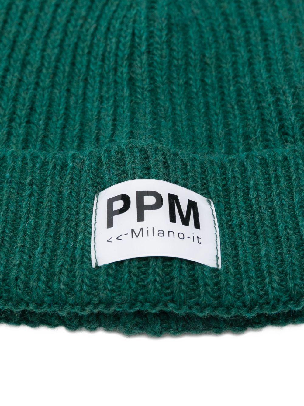 Berretto per bambino Paolo Pecora Kids verde con motivo a coste - Rubino Kids