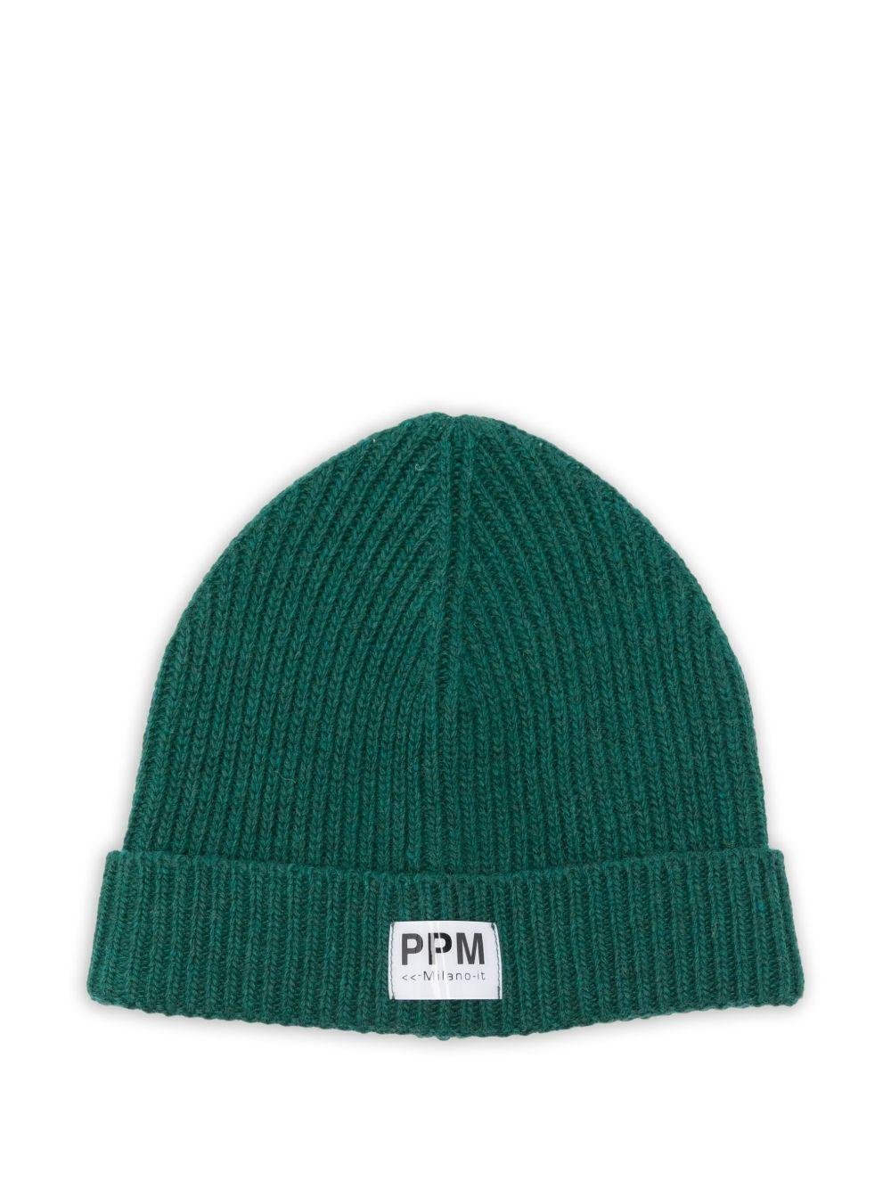 Berretto per bambino Paolo Pecora Kids verde con motivo a coste - Rubino Kids