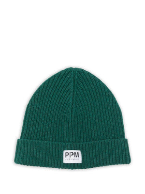 Berretto per bambino Paolo Pecora Kids verde con motivo a coste