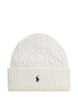 Berretto per bambino Polo Ralph Lauren Kids bianco con motivo Polo Pony
