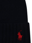 Berretto per bambino POLO RALPH LAUREN KIDS blu con motivo Polo Pony - Rubino Kids