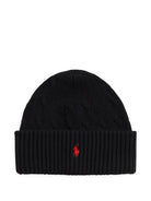 Berretto per bambino Polo Ralph Lauren Kids nero con motivo Polo Pony - Rubino Kids