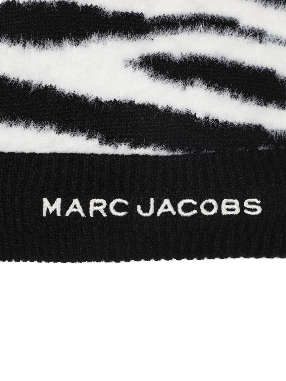 Berretto per bambino The Marc Jacobs Kids bianco e nero con motivo zebrato - Rubino Kids
