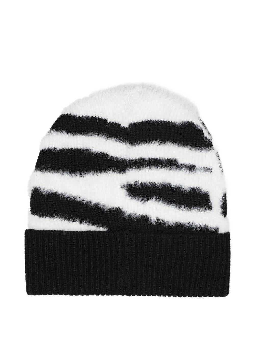 Berretto per bambino The Marc Jacobs Kids bianco e nero con motivo zebrato - Rubino Kids