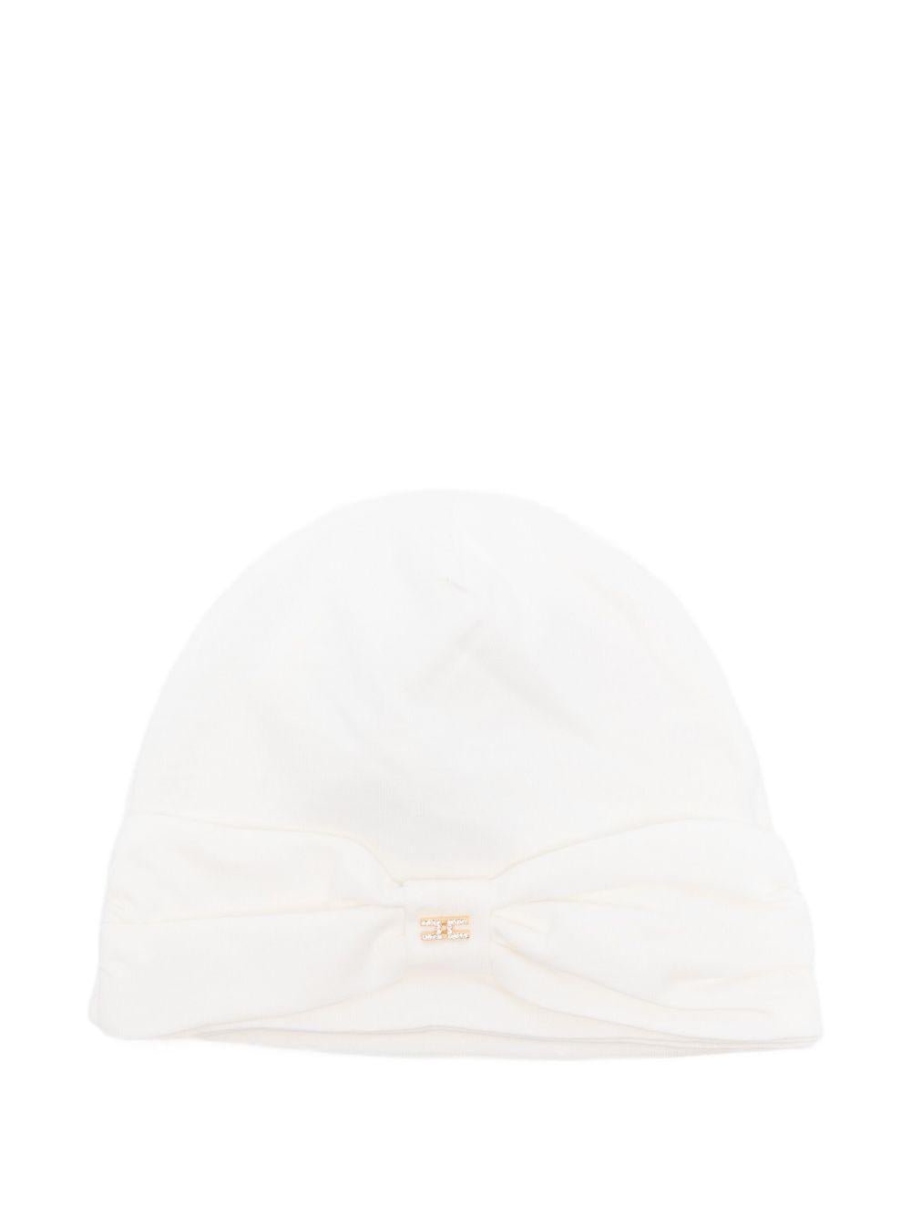 Berretto per neonata Elisabetta Franchi La Mia Bambina bianco con fiocco - Rubino Kids
