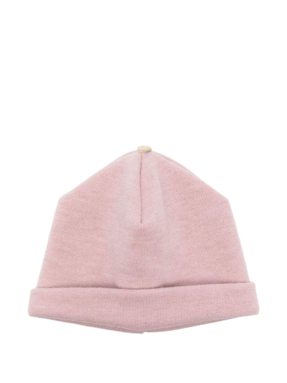 Berretto per neonata La Stupenderia rosa con tessuto a coste - Rubino Kids