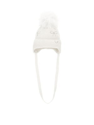 Berretto per neonata Monnalisa bianco con decorazione con strass