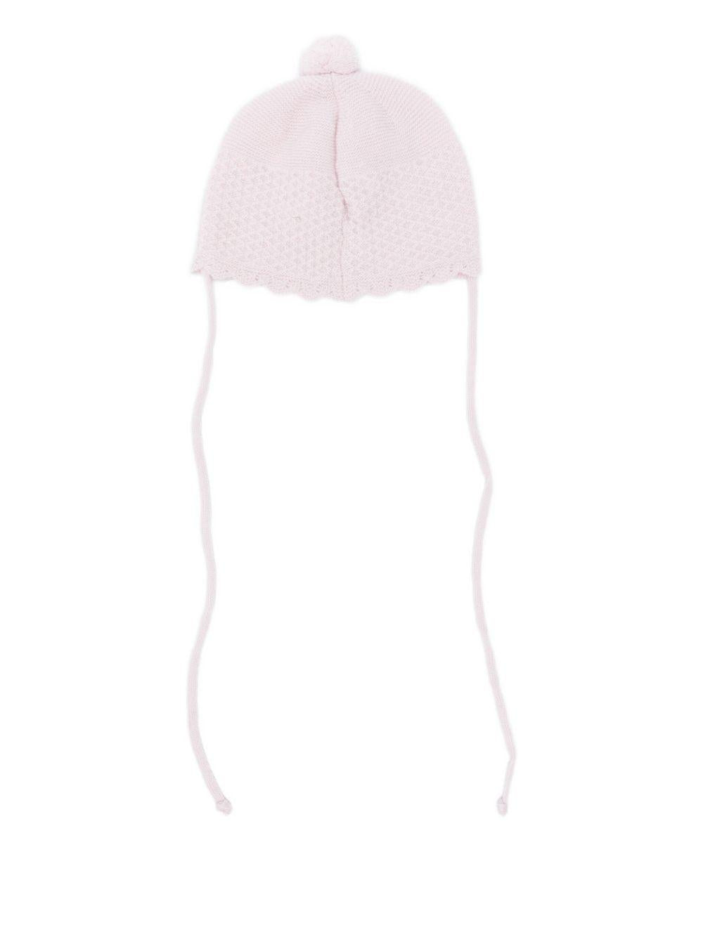 Berretto per neonata Paz Rodríguez rosa con pompon - Rubino Kids