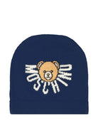 Berretto per neonati Moschino Kids blu con motivo Teddy - Rubino Kids