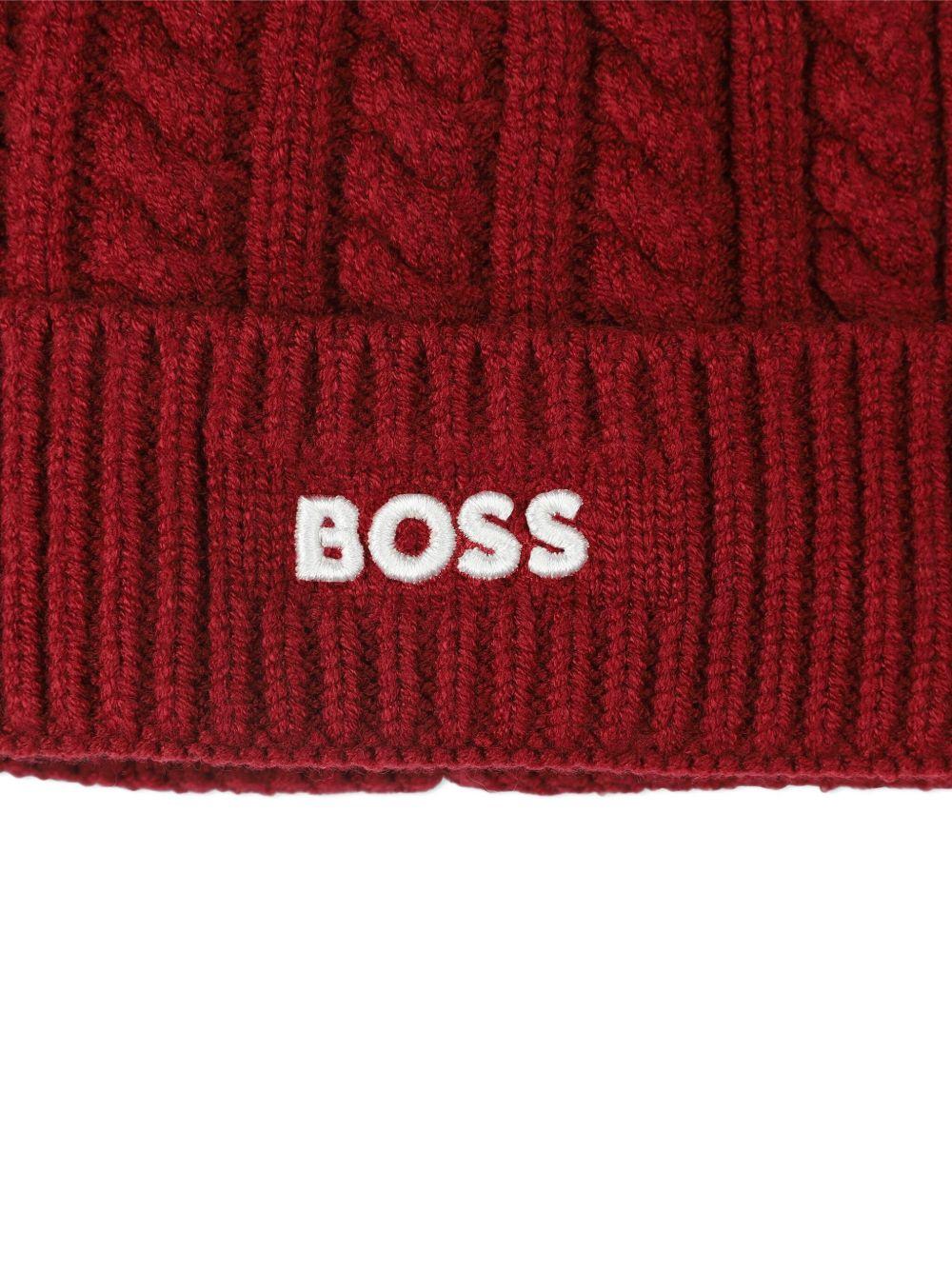 Berretto per neonato Boss Kids rosso con logo - Rubino Kids