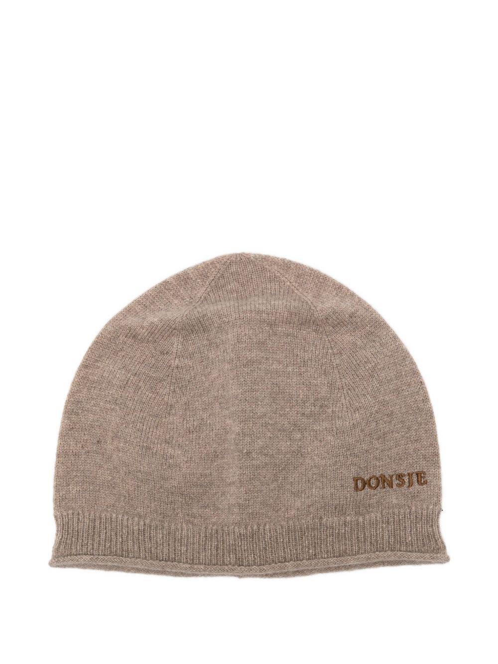 Berretto per neonato Donsje beige con logo ricamato - Rubino Kids