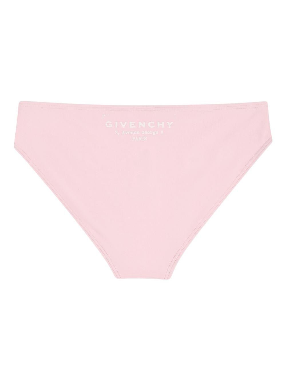Bikini per bambina Givenchy Kids rosa con stampa logo - Rubino Kids
