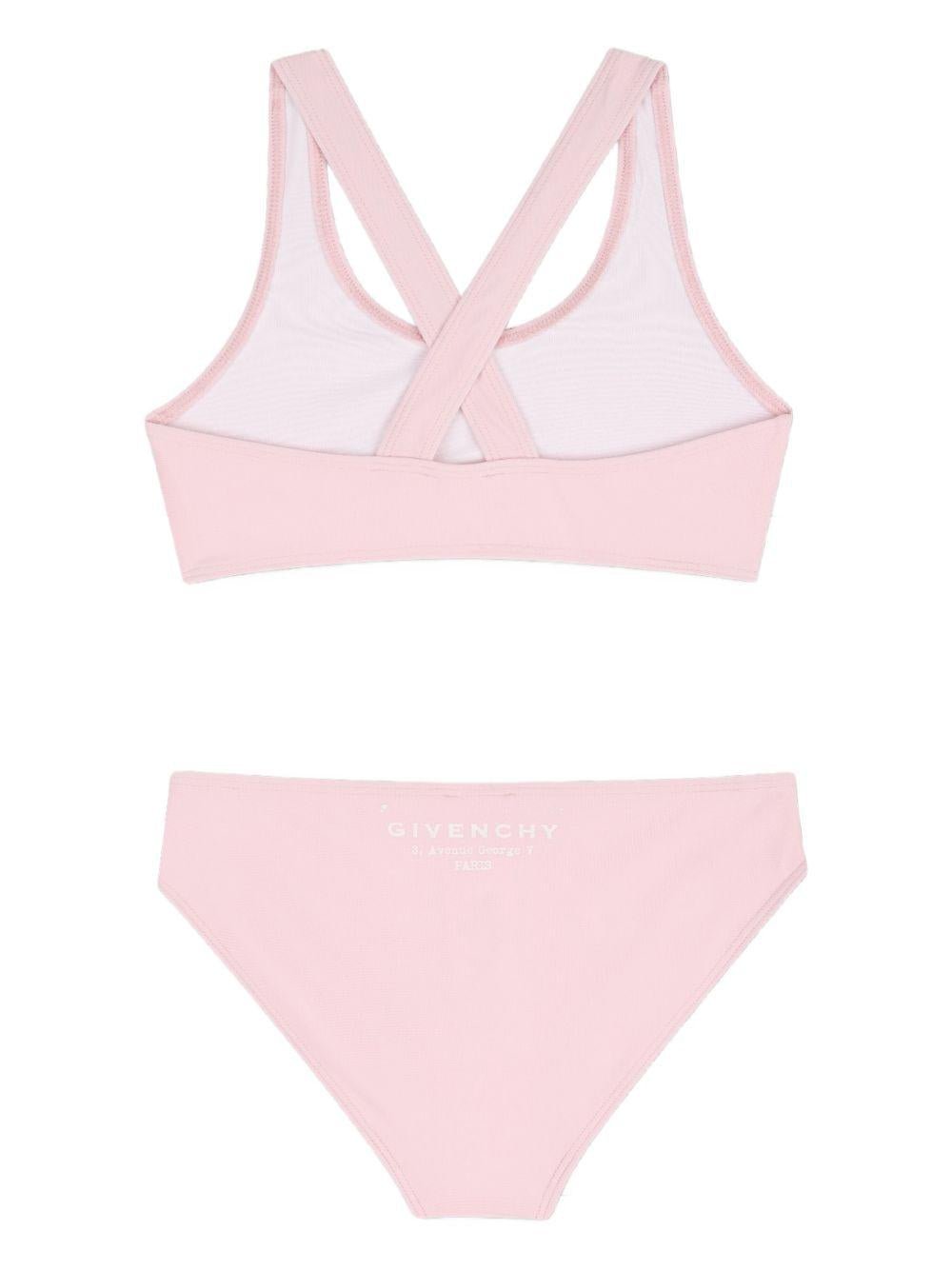 Bikini per bambina Givenchy Kids rosa con stampa logo - Rubino Kids