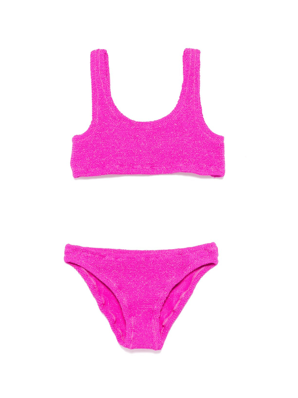Bikini per bambina MC2 Saint Barth Kids Baker fucsia con logo posteriore - Rubino Kids