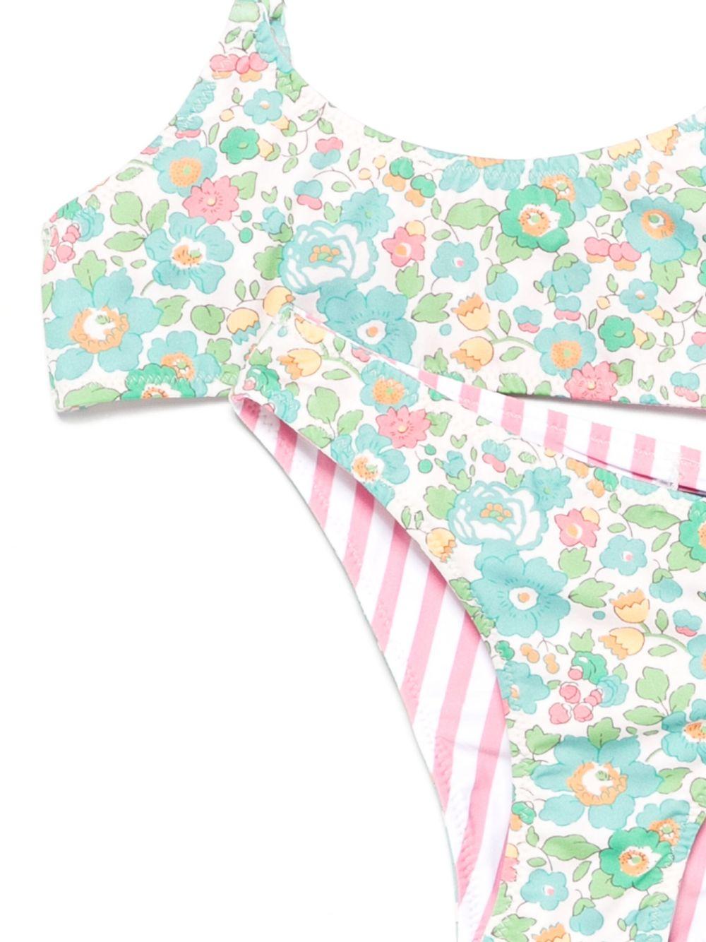 Bikini per bambina MC2 Saint Barth Kids Jaiden multicolore reversibile - Rubino Kids