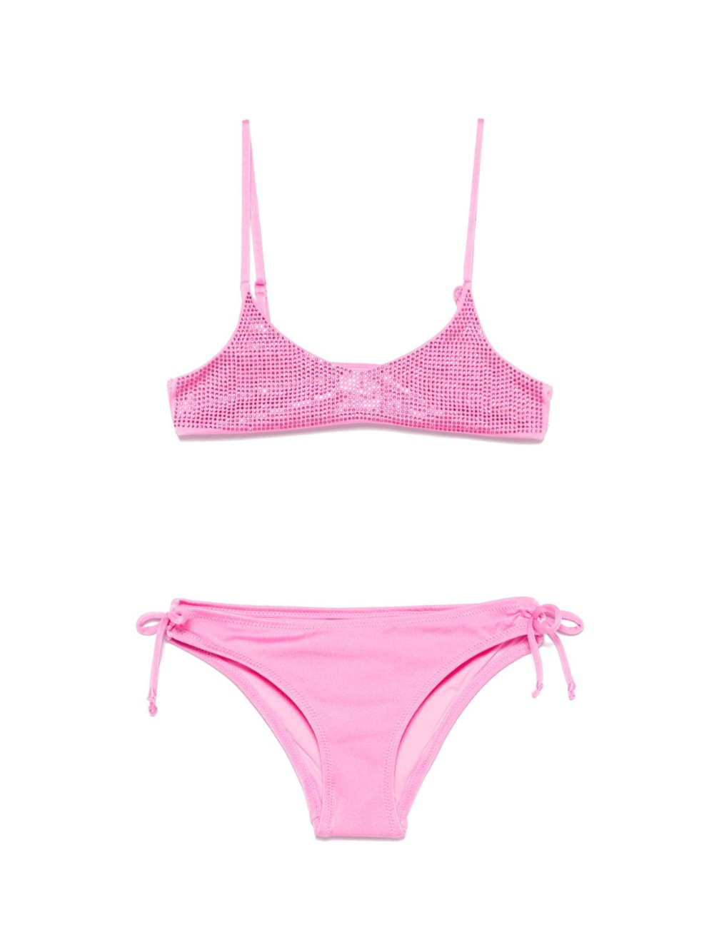 Bikini per bambina MC2 Saint Barth Kids Paloma rosa con dettagli glitter - Rubino Kids
