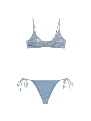 MC2 Saint Barth women's bikini in light blue with glitter detail